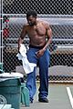 kanye-shirtless